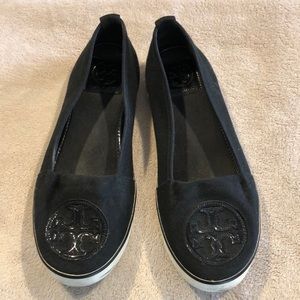 Tory Burch black canvas flats size 8.5